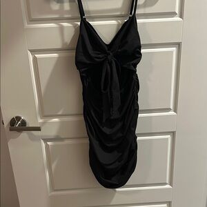 Elegant Black Ruched Dress